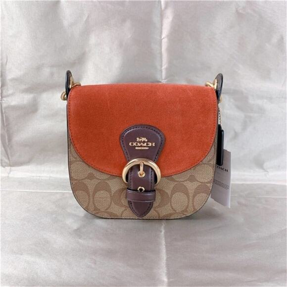 Coach C5691 Kleo Shoulder Bag 17 In Signature Canvas In Khaki Multi - Picture 1 of 6